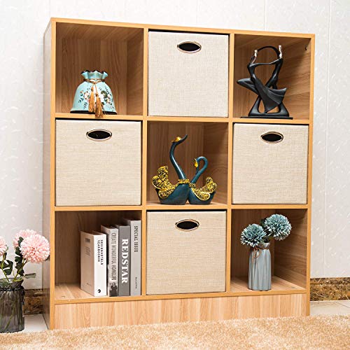 Posprica Storage Cubes, 12×12 Storage Bins, Fabric Drawers Organizer Basket, 4pcs, Beige - color: Beige, size: 12×12×12/4pcs