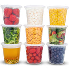 DuraHome Deli Containers with Lids 24oz. Leakproof 30 Sets BPA-Free Plastic Food Storage Cups Clear Airtight Takeout Container Heavy-Duty, Microwaveable Freezer Safe Disposable/Reusable - size: 24 oz. (30 Sets)