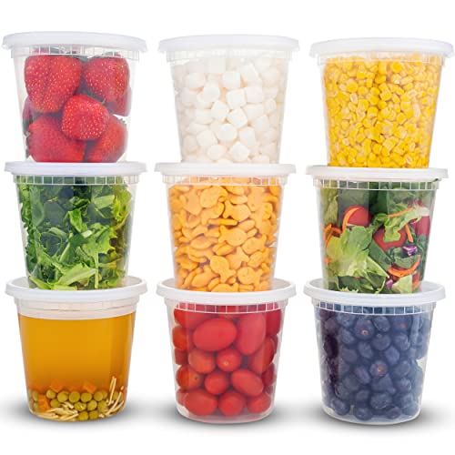 DuraHome Deli Containers with Lids 24oz. Leakproof 30 Sets BPA-Free Plastic Food Storage Cups Clear Airtight Takeout Container Heavy-Duty, Microwaveable Freezer Safe Disposable/Reusable - size: 24 oz. (30 Sets)