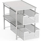 Simple Houseware Stackable Cabinet Basket Drawer Organizer, White - color: White, size: 1-Tier
