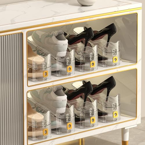 10Pack Shoe Slot Organizers Clear Shoe Stacker Organizer for Closet Shoe Holder Space Saver Rack Storage for Closet (Clear, 10Pack) - size: 10 PACK