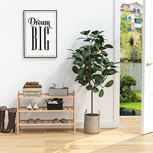 Dranixly Shoe Rack, 3-Tier Bamboo Stackable Shelf Storage Organizer, Stand for Closet, Entryway, Hallway, Bathroom and Living Room（Natural） - color: Natural, size: 3 Tier