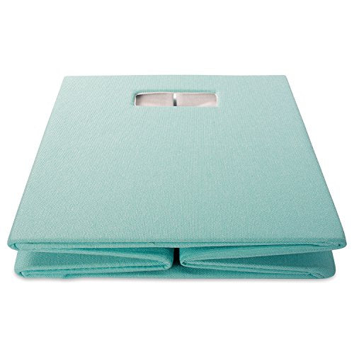 DII Poly-Cube Storage Collection Hard Sided, Collapsible Solid, Small, Aqua (Pack of 2) - color: Blue, size: Small Square, 11x11x11" (Pack of 2)