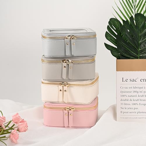 Aveniee Mini Clear Makeup Bag, Small Cosmetic Bags Travel Toiletry Pouch Organizer, TSA Approved Make up Case with Zipper, Car Bag for Essentials,Grey - color: Grey, style: Mini Chic