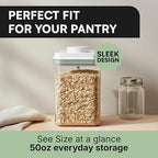 Bop Top Airtight Food Storage Containers with Lid 6 Cups / 50 oz | Kitchen Canister Sets | Air Tight Pantry Container | Pop Top Dry Food Storage Containers for Snacks, Sugar, Flour, Baking, Pasta - color: 50 oz
