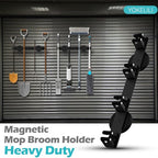 Magnetic Mop Broom Holder, Strong Non Slip Magnetic Broom Mop Hanger, Heavy Duty Magnetic Hooks for Hanging Shovel Rake Tools, Wall Mounted Utility Storage Magnet Rack 4 Rack - color: 4 Rack - Broom Mop Holder