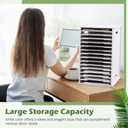 Juexica 15 Tier 8.5" x 11" Scrapbook Paper Organizer, White Cardstock File Organizer with Adjustable Shelves, Stackable Paper Trays, Desktop Storage Rack Document Holder for Desk Home Office - style: 15 Tier