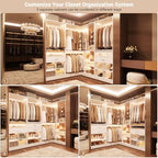 Unikito 86" Corner Closet System, Modular Closets Organizer with 4 Hanging Rods & Corner Tower, Freestanding L-Shaped Walk-In Wardrobe Organizer, Set of 3, White