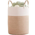 80L Extra Large Laundry Hamper Basket Tall Woven Rope Clothes Hamper Blanket Basket for Living Room Bathroom Bedroom Brown 16"L x 16"W x 22"H - color: Brown1, size: Extra Large (80L)