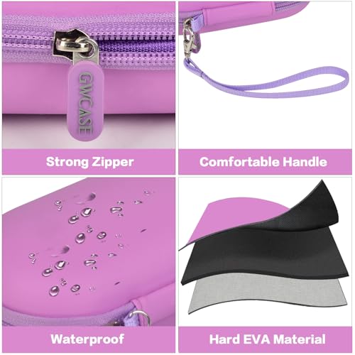 Portable 2 in 1 Contact Lens Case and Glasses Case, Traveling Contact Cases Bag Box Holder with Soak Storage Kit Included Built-in Mirror, Tweezer, Contact Lens Solution Bottle and Hand Strap-Purple - color: Purple