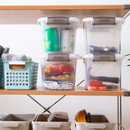 Citylife 6 Packs 6 QT Storage Bins with Lids Clear Plastic Bins with Grey Handle Stackable Storage Containers for Organizing - size: 6.0QT, style: 6 PACK