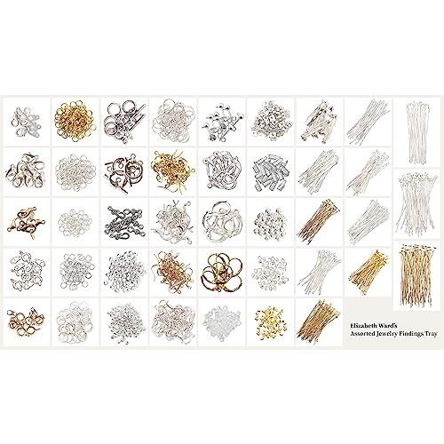Bead Storage Solutions Elizabeth Ward Plastic See-Through Stackable 1,111 Piece Gold/Silver Assorted Costume Jewelry Findings Tray Bead Organizer - style: 1,111 PC Jewelry Findings