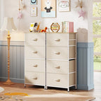 WLIVE Dresser with 4 Drawers, Storage Tower, Organizer Unit, Fabric Dresser for Bedroom, Hallway, Entryway, Closets, Sturdy Steel Frame, Wood Top, Easy Pull Handle, Cream White - color: Cream White