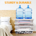 Beeveer 4 Pcs Plastic Under Bed Storage Containers with Lid Wheel Handle, Transparent Large Capacity Stackable Latching Storage Bins for Closet Bedroom Clothes Shoes Blanket(23.7 x 15.8 x 5.2,White) - color: White