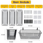 Joben Oligey 3 Set [Extra Large] Hanging Wall Baskets ,Wire Basket For Storage Pantry, Farmhouse Food Storage Kitchen Pantry Laundry Closet Garage RV ,Black - size: Black - Extra Large