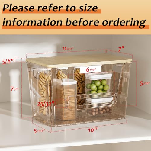 Delamu 2 Set Pantry Organizers and Storage, Trash Bag Holder Under Sink Organizer for 4-13 Gal Bags, Trash Bag Dispenser with Bamboo Top for Onion, Potato, Garlic, Clear (11-7/32"L*7" W*7-1/8"H) - color: Clear, size: 2pack