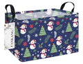 FANKANG Storage Bins,Christmas Nursery Hamper Canvas Laundry Basket Foldable with Waterproof PE Coating Storage Baskets for Boys and Girls, Office, Bedroom,Toys(Rec-Christmas snowman ） - color: Rec-Christmas snowman