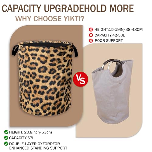 Laundry Hamper,Classic Leopard Laundry Basket,Wildlife Fur Print Portable Collapsible Laundry Room Organization Storage for Dorm Room,Nursery,Bathroom,Bedroom,16x20 Inch - color: Classic Leopard