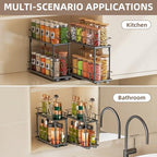 1 Packs Pull Out Spice Rack Organizer for Cabinet, 2-Tier Slide Out Seasoning Organizer, Narrow Cabinet Spice Rack, 10.7" Dx4.8 Wx8.85 H, Full Extension Ball Bearing Glides, Kitchen Pantry Organizer - size: 1 Pack