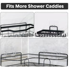 14 Pack Shower Caddy Adhesive Replacement, Transparent Strong Adhesive Hooks, No Drilling, Waterproof Wall Hooks for Shower Caddy, Bathroom Storage Shelves and Kitchen Racks - color: ‎4 Triple + 4 Double + 6 Single
