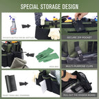 SCAVATA Wearable Cleaning Caddy Organizer with Handle & Shoulder Straps for Housekeepers, Under Sink & Car Cleaning Tool Organizer Bag with 4 Foldable Dividers (Green) - color: Green