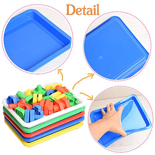 10 Pack Plastic Art Trays for Adult Crafts, Large Multicolor Activity Trays for DIY Projects, Painting, Beading, Jewelry Making, Resin & Workspace Organization - color: Multicolor