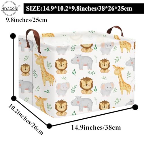 HIYAGON Baby Basket Woodland Toy Storage kids Baby Boy Girls Basket Rectangular Storage Bin Organizer Boxes for Room Decor Books(Baby Hamper) - color: Baby Hamper
