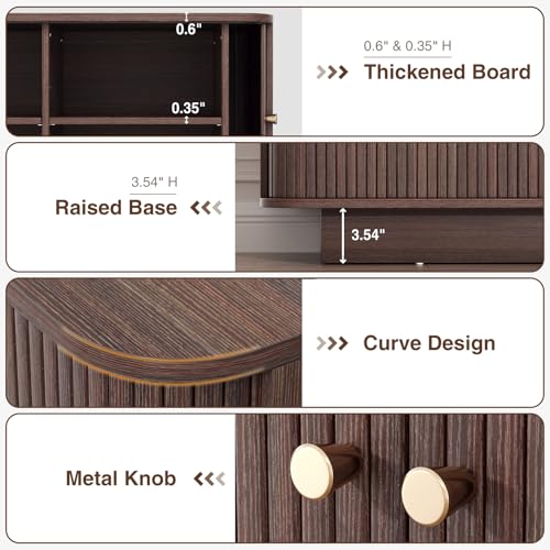 63" W Small Shoe Storage Bench, Shoe Bench Entryway with Sliding Doors and Adjustable Shelvs, Wooden Low Cabinet for Hallway, Living Room, Bedroom, Apartment, Dorm, Mudroom, Garage, Walnut, 2PCS - color: Walnut, size: 31 W * 2