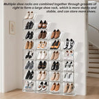 SMILHELTD Vertical Shoe Rack 8 Tiers Narrow Clear Sneaker Storage Holder Luxurious Slim Tall Organizer Space Saving Shelf for Entryway Garage 10.4" W x 64.5" H x 9.8" D (Transparent) - color: Transparent