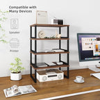 Simple Trending 2 Pack Monitor Stand Riser, Wood Desk Storage Organizer for Office Laptop, Computer, Antique Brown