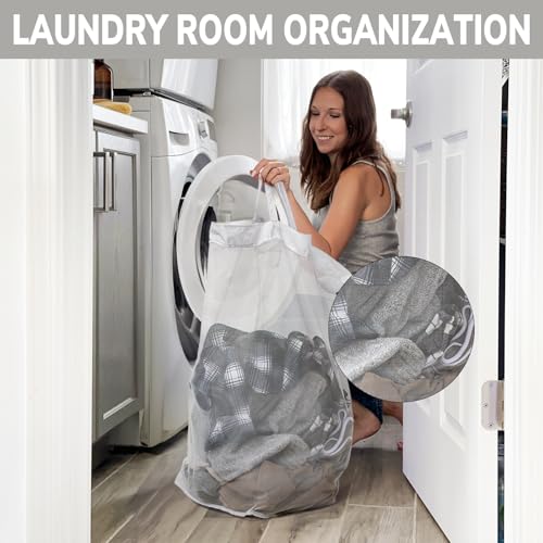 Goodpick Laundry Basket with Wheels, 75L Laundry Hamper with Wheels, Large Laundry Basket with Removable Wash Bag, Clothes Hamper for Laundry, Blue&White - color: Blue & White