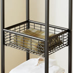 Coat Rack Freestanding, Coat Stand with Metal Basket and Storage Shelves, Hall Tree Free Standing With and 7 Hooks, Clothes Rack Stand Organizer, Black - color: Black, style: 2 Shelves + 1 Basket