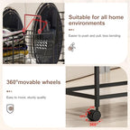 Wire Laundry Hamper Cart,Rolling Laundry Carts with Pull Handle,Black Tall Laundry Basket,Commercial Wire Laundry Hamper Cart-23.6 * 15.75 * 28 inches - style: Medium Oblong-Black