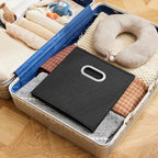 MAX Houser Fabric Storage Bins Cubes Baskets Containers with Dual Plastic Handles for Home Closet Bedroom Drawers Organizers (Black) - color: 12 black