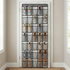Over the Door Shoe Organizer with 35 Large Pockets Hanging Shoe Rack Storage Holder for Men Women Gray