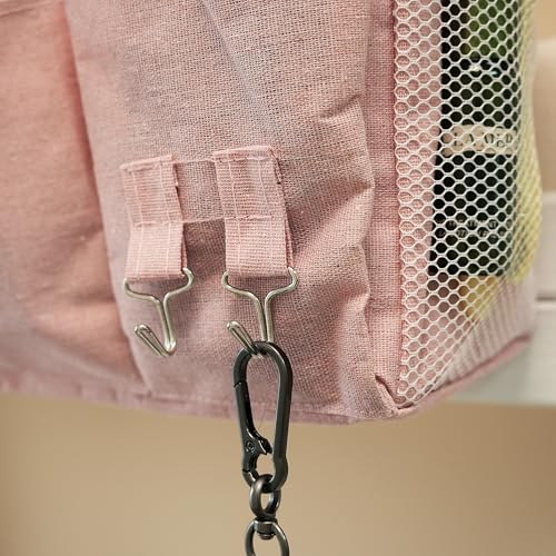 Bedside Caddy, Bedside Hanging Storage Organizer forBunk and Hospital Beds,College Dorm Bed，Can be Placed Glasses Books Mobile Phones(Light Pink) - color: Light Pink