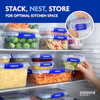 Sistema KLIP IT+ 3.35L Rectangle Food Storage Containers (3-Pack), Stackable & Airtight Food Boxes with Lids, Dishwasher, Freezer, & Microwave-Safe, BPA-Free, School Lunch Boxes - size: 3.35L (3-Pack)