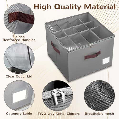 Shoe Organizer for Closet, 2 Pack Large Shoe Box Storage Containers,Shoe Storage Bins Fits 12-16 Pairs，Space Saving Shoe Organizers Bins with Clear Lids and Handles,Grey - color: Grey