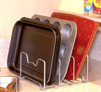 Simple Houseware Kitchen Cabinet Pantry and Bakeware Organizer Rack Holder, Silver - 2 Pack - color: Sliver