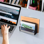 wishacc Desk Mail Organizer Small File Holders Letter Metal Mesh Document/Filing/Folders/Paper Organizer for Desktop
