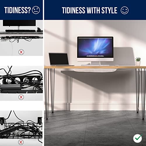 Cable Management net - Under Desk Wire Management - Flexible Under Desk Cable Management Tray White - color: White