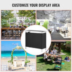 VEVOR Folding Portable Bar Table, Tradeshow Podium Table for Indoor, Outdoor, Party, Picnic, Exhibition, Includes Carrying Case, Storage Shelf and Black Skirt, 38.39" x 15.16" x 34.25" - size: 38.39 INCH