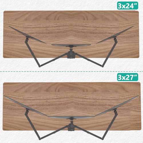 WALI Triple Monitor Mount, 3 Monitor Desk Mount for 13-27 inch Computer Screens, Holds up to 22 lbs, Triple Monitors Stand for Desk, with Tilt, Swivel, Rotation, VESA 75/100mm (M003S), Black - size: Triple, style: C-Clamp
