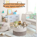 Luxury Little XXXL Nursery Storage Basket, 22 x 22 x 14 inches - 100% Cotton Rope Baskets with Handles, Laundry Basket for Toys, Blankets and Pillows - Off White & Beige - color: White&Beige Premium