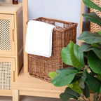 Storage Basket, 20L Slim Wicker Laundry Basket for Bedroom, Bathroom - Brown