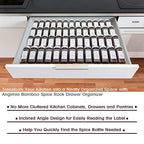 Bamboo Spice Rack Drawer Organizer - 8 Piece Set - 12" Wide, Combine Into 24" Rack (12" or 24") - size: 24"