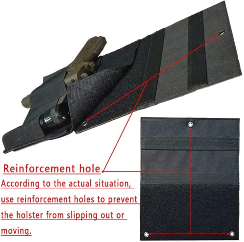 Bedside Pistol Holster, Tactical Bed Side Gun Holster, Under Mattress Handgun Holster with Flashlight Loop Holder - color: Black