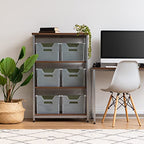 IRIS USA Small Portable Desktop File Box with Open Lid, 6 Pack, Side Handles, Hanging File Folders, Tabs & Inserts, Letter Size, Magazines, Newspapers, Mail, Books, Notebooks, Clear - style: Clear S - 6 Pack