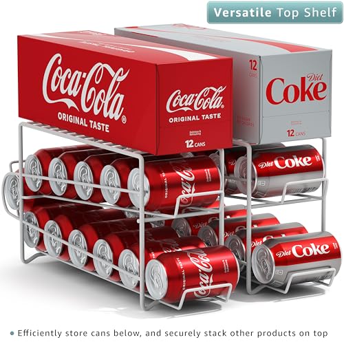 Sorbus Soda Can Rack Beverage Dispenser – Dispenses 12 Standard Size 12oz Soda Cans (White) - color: White, size: 1 Pack