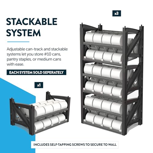 Shelf Reliance Cansolidator Max Large - 1-Pack Can Organizer for Pantry, Stackable Soda Can Storage for Kitchen, Holds 60 Large Cans of Food - size: 1 Pack, style: 28 Large Can